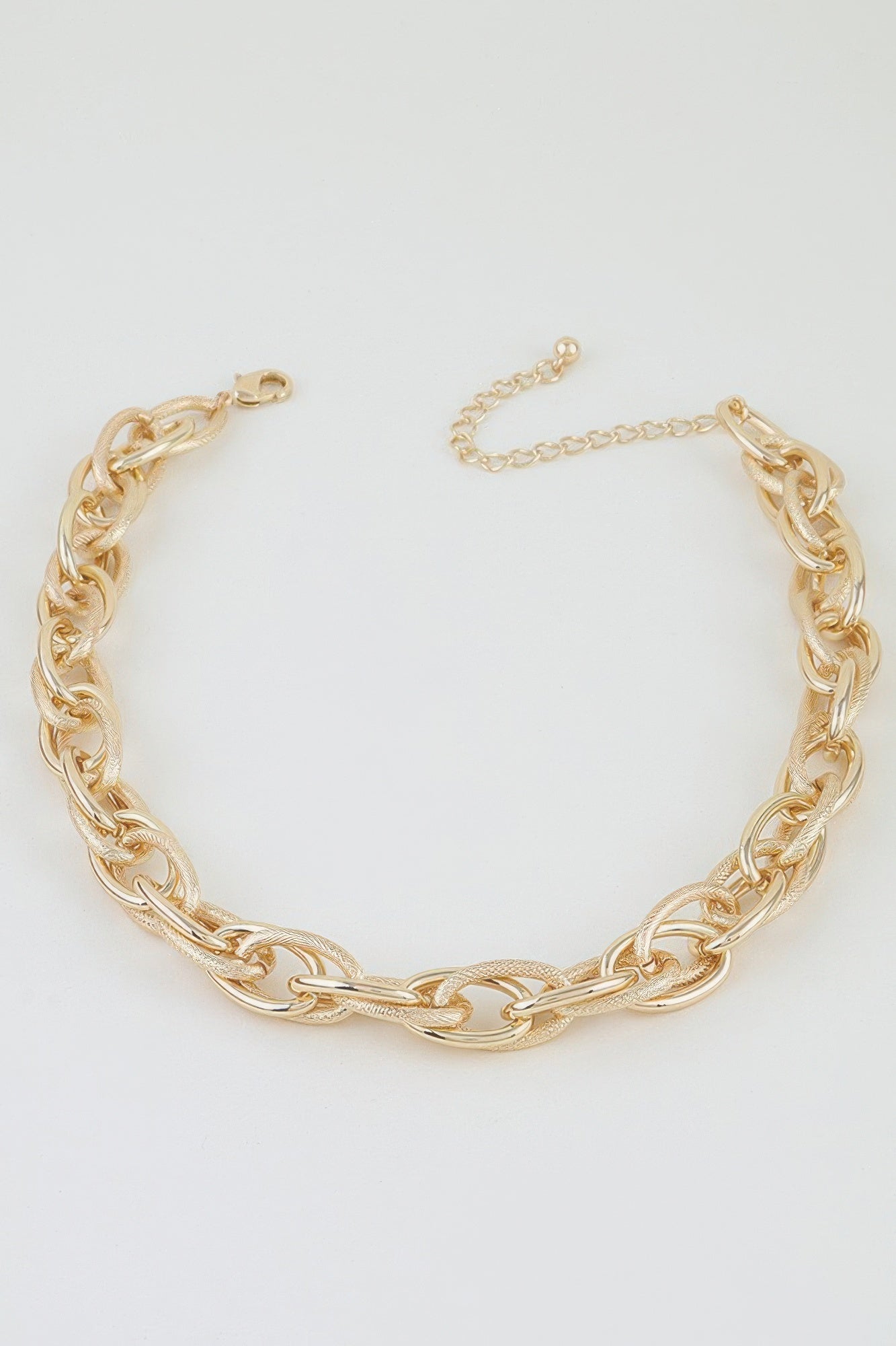 Women's Choker Necklace Double Polished Link Chain BYMANYC ® New York BOLD DUAL LINK COLLAR - New Collection