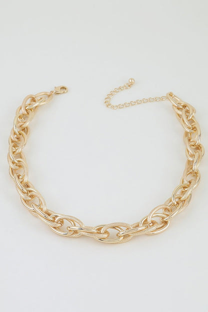 Women's Choker Necklace Double Polished Link Chain BYMANYC ® New York BOLD DUAL LINK COLLAR - New Collection