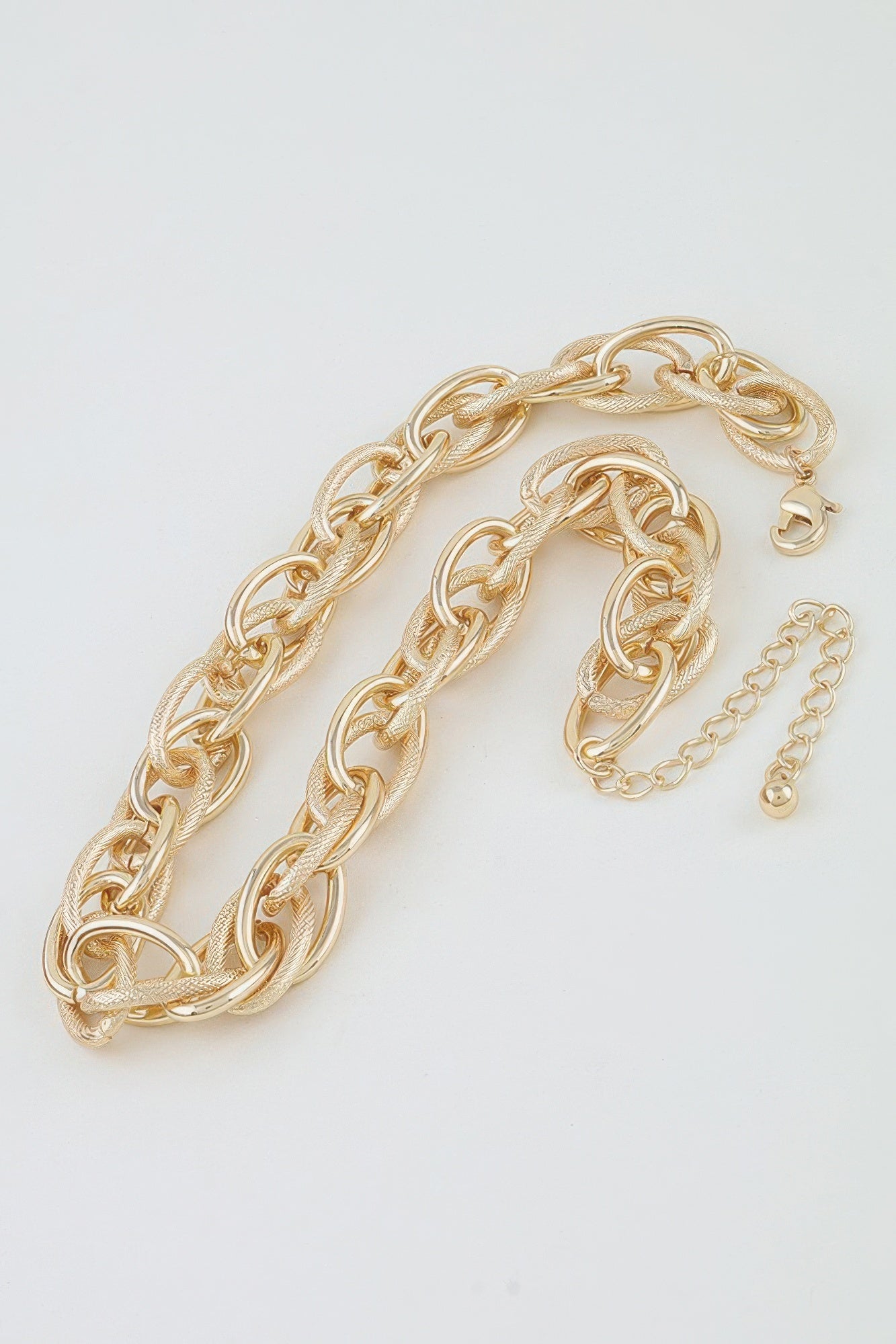 Women's Choker Necklace Double Polished Link Chain BYMANYC ® New York BOLD DUAL LINK COLLAR - New Collection