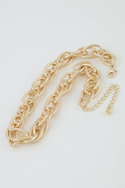 Women's Choker Necklace Double Polished Link Chain BYMANYC ® New York BOLD DUAL LINK COLLAR - New Collection