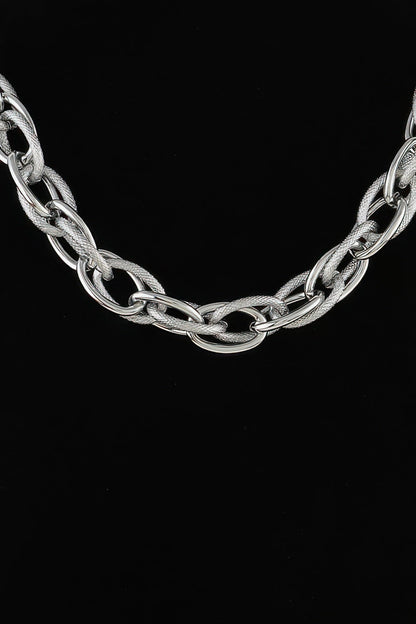 Women's Choker Necklace Double Polished Link Chain BYMANYC ® New York BOLD DUAL LINK COLLAR - New Collection