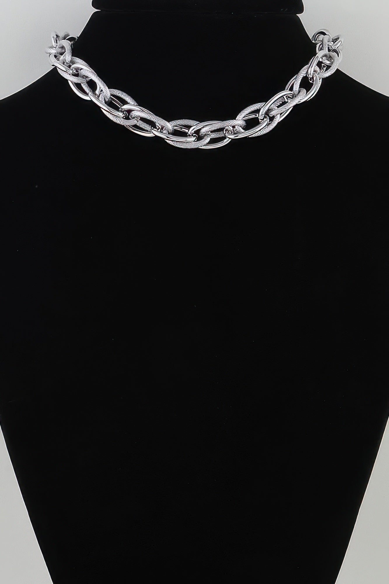 Women's Choker Necklace Double Polished Link Chain BYMANYC ® New York BOLD DUAL LINK COLLAR - New Collection