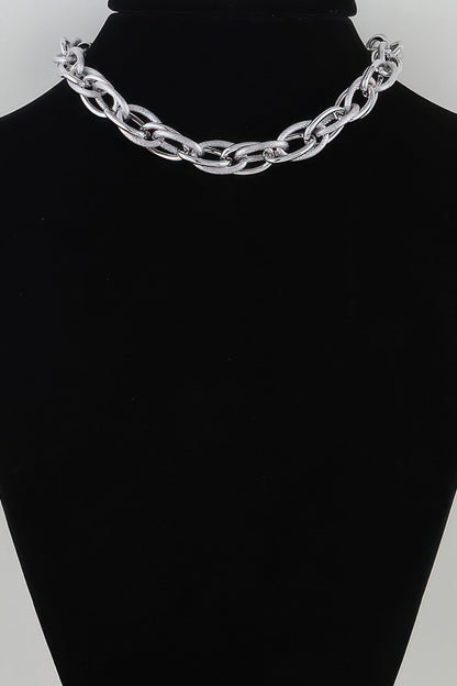 Women's Choker Necklace Double Polished Link Chain BYMANYC ® New York BOLD DUAL LINK COLLAR - New Collection