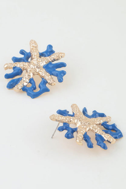 Women's Earrings Studs Starfish BYMANYC ® New York HAMPTONS CORAL - New Collection