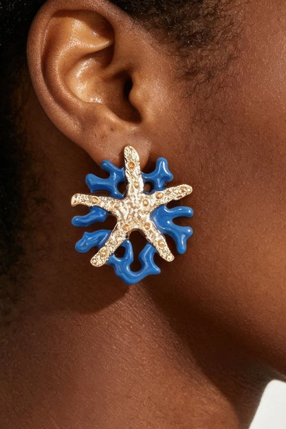 Women's Earrings Studs Starfish BYMANYC ® New York HAMPTONS CORAL - New Collection