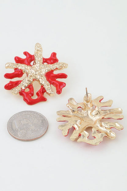 Women's Earrings Studs Starfish BYMANYC ® New York HAMPTONS CORAL - New Collection