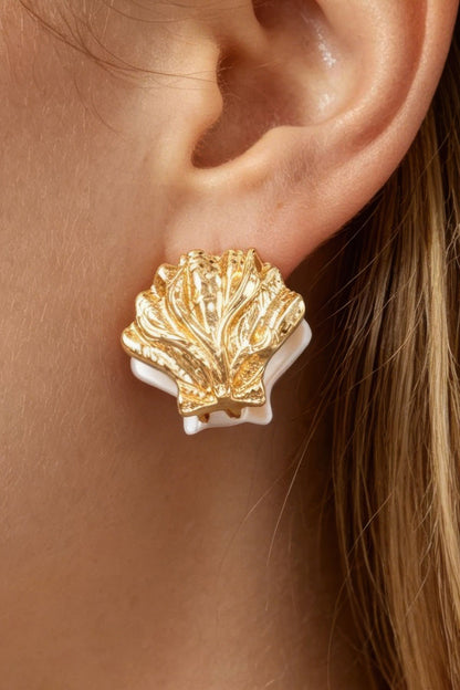 Women's Earrings Studs Clamshell BYMANYC ® New York HAMPTONS CLAMSHELL - New Collection