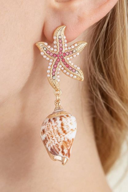 Women's Earrings Drops Starfish BYMANYC ® New York HAMPTONS BEJEWELED - New Collection