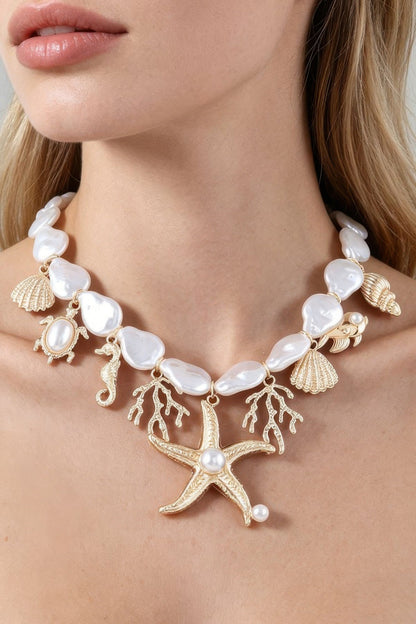 Women's Necklace Beaded Charms BYMANYC ® New York HAMPTONS UNDER the SEA - New Collection