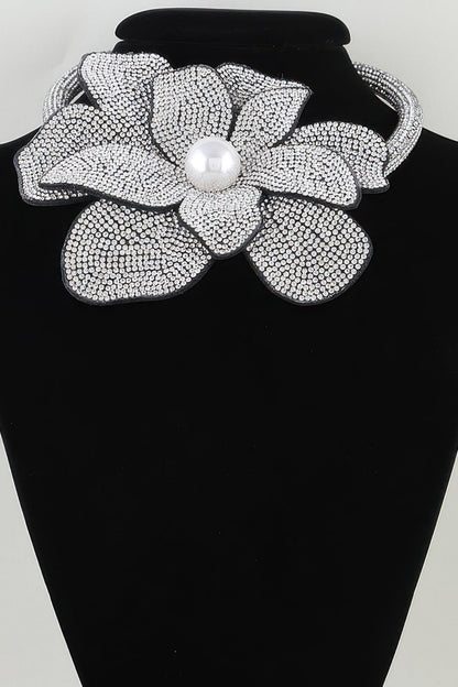 Women's Necklace Choker Floral BYMANYC ® New York SOHO BEJEWELED BLOOM - New Collection