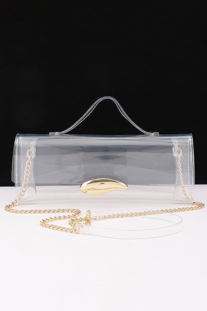 Women's Top Handle Bag Transparent BYMANYC ® New York CONTEMPORARY CLEAR STRUCTURED PURSE - New Collection