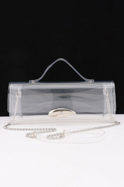 Women's Top Handle Bag Transparent BYMANYC ® New York CONTEMPORARY CLEAR STRUCTURED PURSE - New Collection