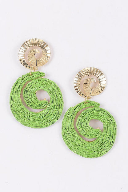 Women's Earrings Drops Raffia BYMANYC ® New York MONTAUK SPIRAL - New Collection