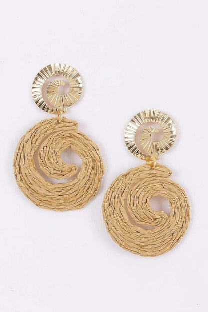 Women's Earrings Drops Raffia BYMANYC ® New York MONTAUK SPIRAL - New Collection
