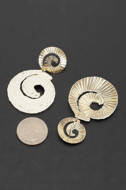 Women's Earrings Drops Raffia BYMANYC ® New York MONTAUK SPIRAL - New Collection