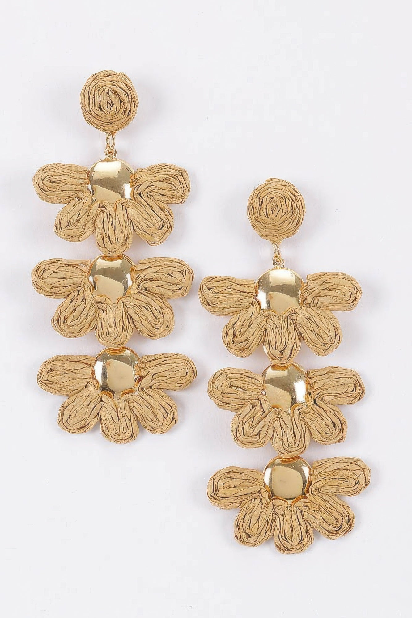 Women's Earrings Drops Raffia BYMANYC ® New York HAMPTONS FLOWER - New Collection
