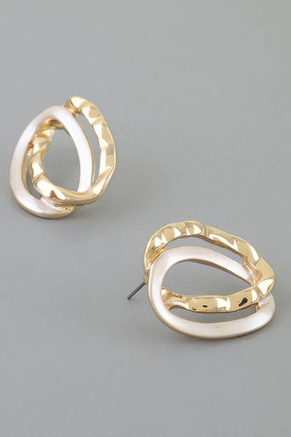 Women's Earrings Drops Interlocking BYMANYC ® New York SOHO HAMMERED - New Collection