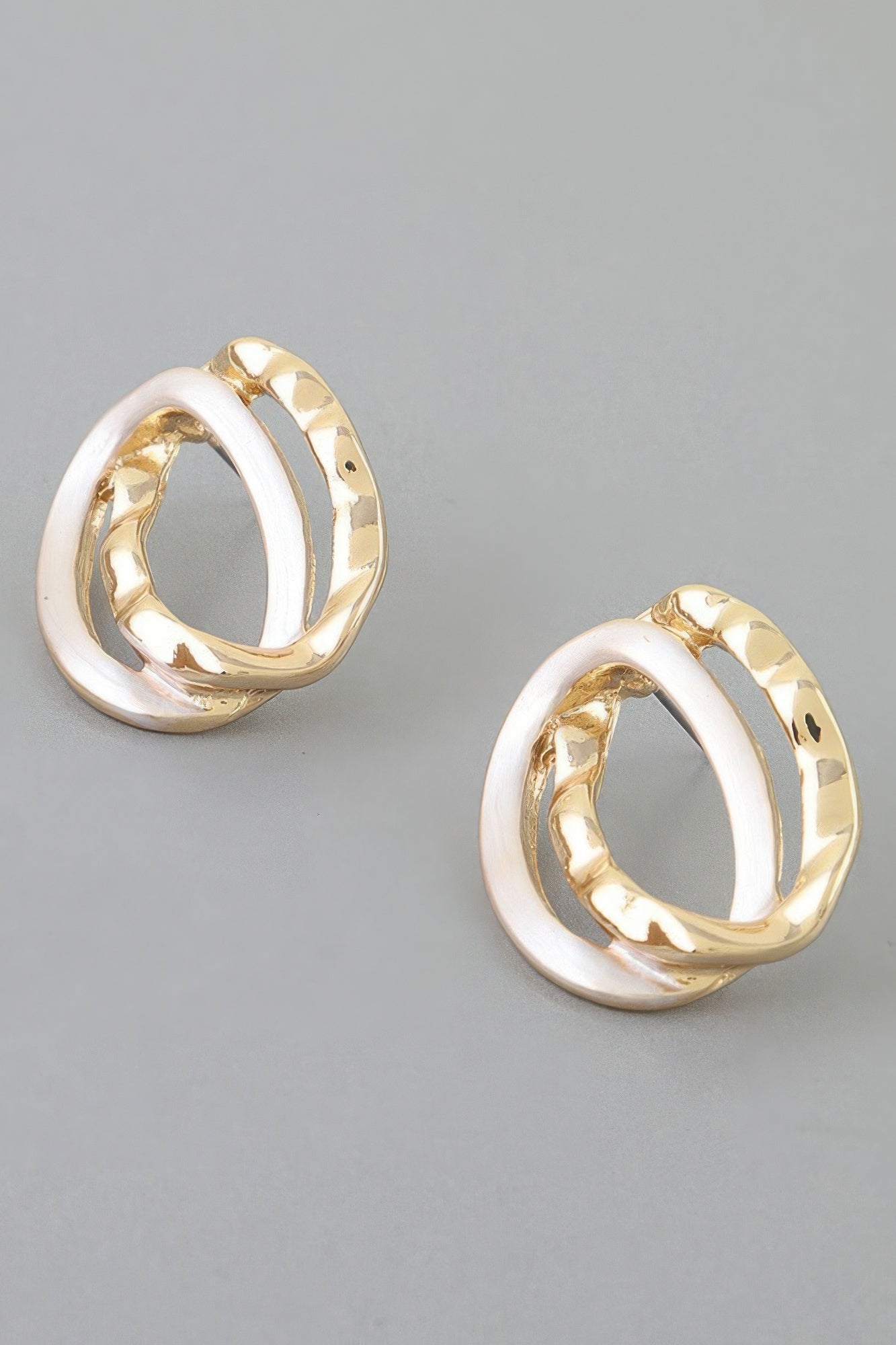 Women's Earrings Drops Interlocking BYMANYC ® New York SOHO HAMMERED - New Collection