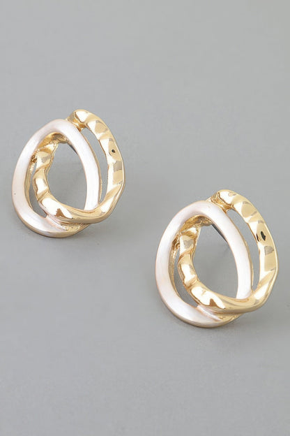 Women's Earrings Drops Interlocking BYMANYC ® New York SOHO HAMMERED - New Collection