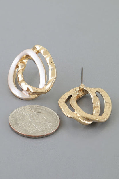 Women's Earrings Drops Interlocking BYMANYC ® New York SOHO HAMMERED - New Collection