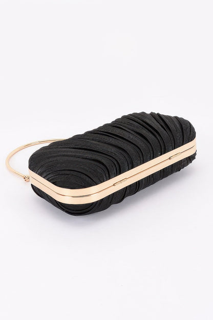 Women's Party Clutch Pleated Polyester BYMANYC ® New York ELEGANT TEXTURED EVENING PURSE - New Collection