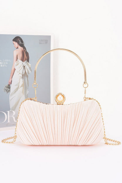 Women's Party Clutch Pleated Polyester BYMANYC ® New York ELEGANT TEXTURED EVENING PURSE - New Collection