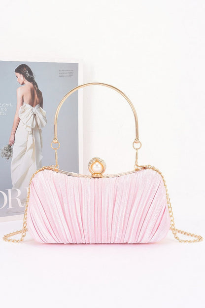 Women's Party Clutch Pleated Polyester BYMANYC ® New York ELEGANT TEXTURED EVENING PURSE - New Collection