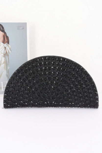 Women's Party Clutch Rhinestone Half Moon BYMANYC ® New York SPARKLING ELEGANT EVENING PURSE - New Collection