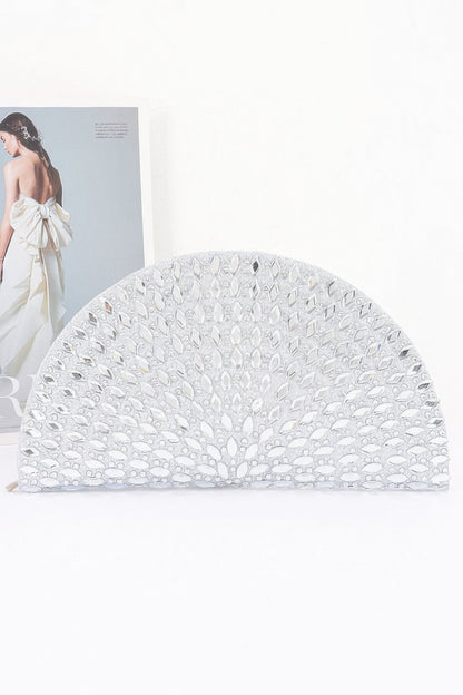 Women's Party Clutch Rhinestone Half Moon BYMANYC ® New York SPARKLING ELEGANT EVENING PURSE - New Collection