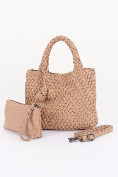 Women's Tote Bag Braided Vegan Leather BYMANYC ® New York CONTEMPORARY WOVEN SHOPPER PURSE - New Collection