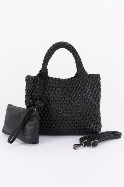 Women's Tote Bag Braided Vegan Leather BYMANYC ® New York CONTEMPORARY WOVEN SHOPPER PURSE - New Collection