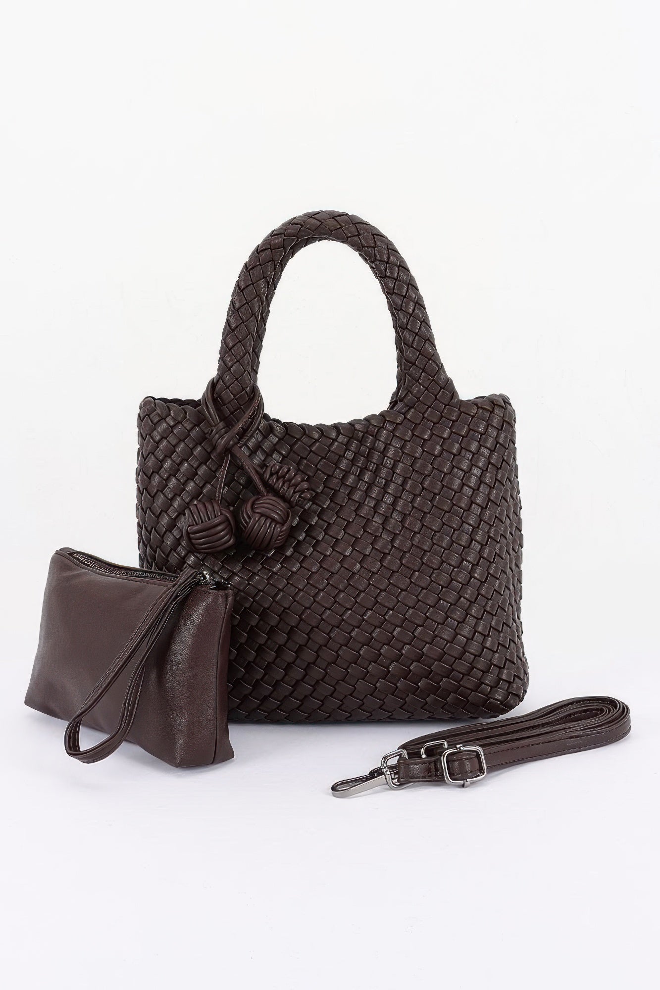 Women's Tote Bag Braided Vegan Leather BYMANYC ® New York CONTEMPORARY WOVEN SHOPPER PURSE - New Collection