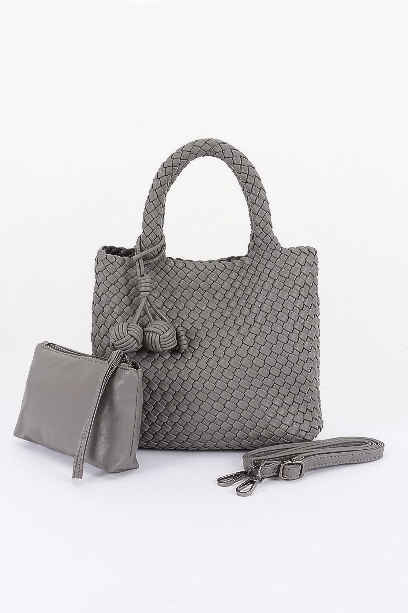 Women's Tote Bag Braided Vegan Leather BYMANYC ® New York CONTEMPORARY WOVEN SHOPPER PURSE - New Collection