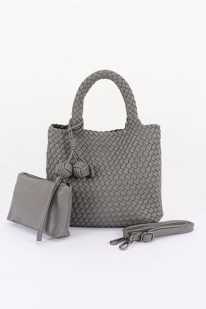 Women's Tote Bag Braided Vegan Leather BYMANYC ® New York CONTEMPORARY WOVEN SHOPPER PURSE - New Collection