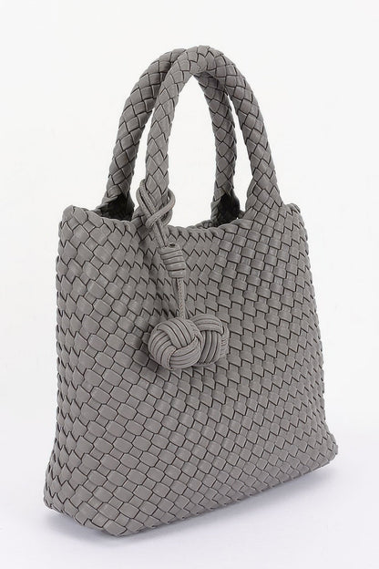 Women's Tote Bag Braided Vegan Leather BYMANYC ® New York CONTEMPORARY WOVEN SHOPPER PURSE - New Collection