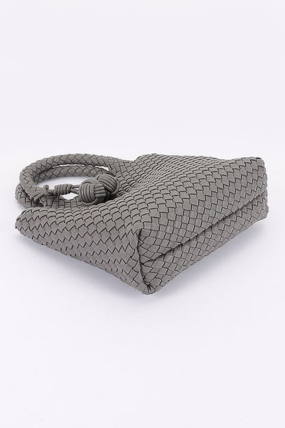 Women's Tote Bag Braided Vegan Leather BYMANYC ® New York CONTEMPORARY WOVEN SHOPPER PURSE - New Collection