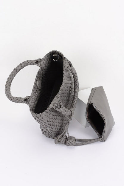 Women's Tote Bag Braided Vegan Leather BYMANYC ® New York CONTEMPORARY WOVEN SHOPPER PURSE - New Collection