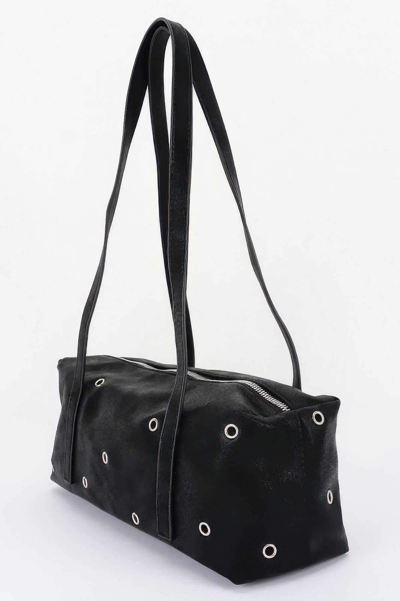 Women's Shoulder Bag Vegan Leather Eyelet Studded Rectangular BYMANYC ® New York CONTEMPORARY HARDWARE STRUCTURED PURSE - New Collection