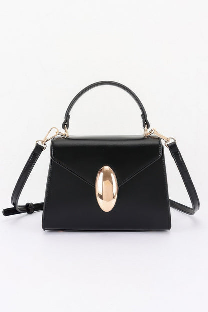 Women's Top Handle Bag Vegan Leather Flap BYMANYC ® New York CONTEMPORARY SLEEK STRUCTURED PURSE - New Collection