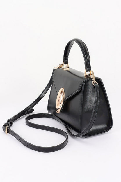 Women's Top Handle Bag Vegan Leather Flap BYMANYC ® New York CONTEMPORARY SLEEK STRUCTURED PURSE - New Collection