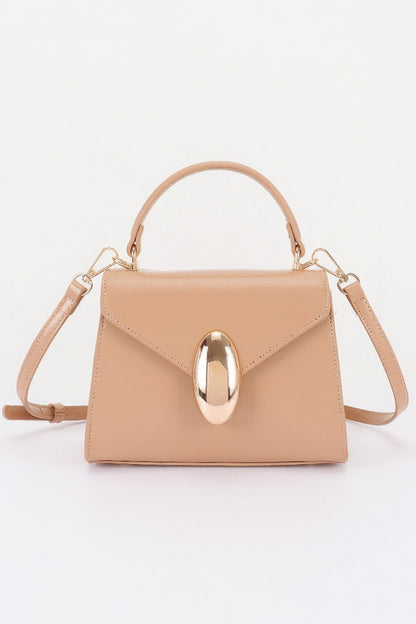 Women's Top Handle Bag Vegan Leather Flap BYMANYC ® New York CONTEMPORARY SLEEK STRUCTURED PURSE - New Collection