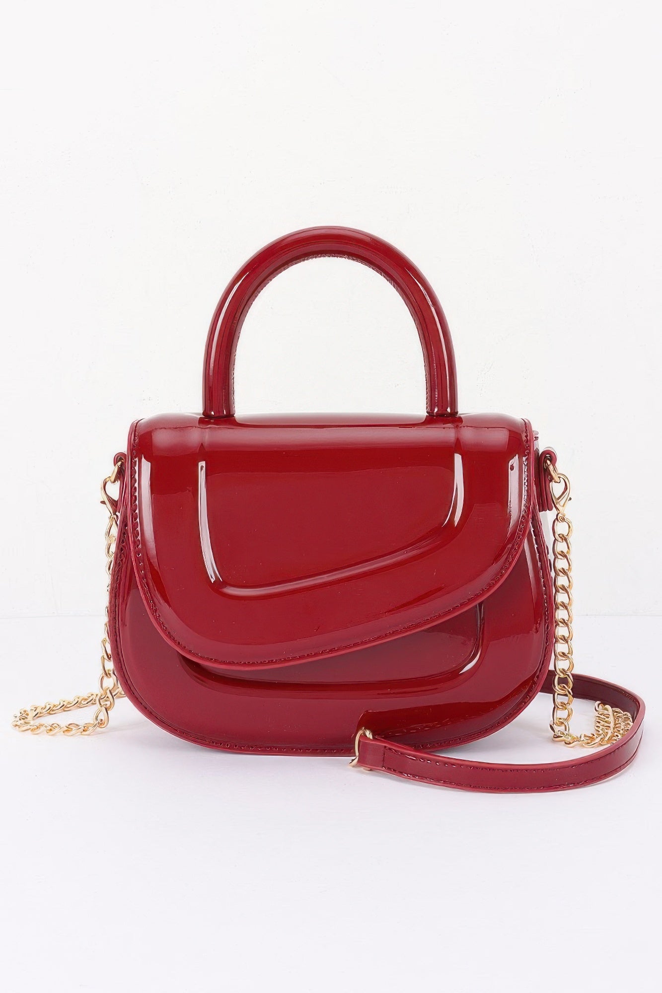 Women's Top Handle Bag Patent Leather BYMANYC ® New York GLOSSY SLEEK STRUCTURED PURSE - New Collection