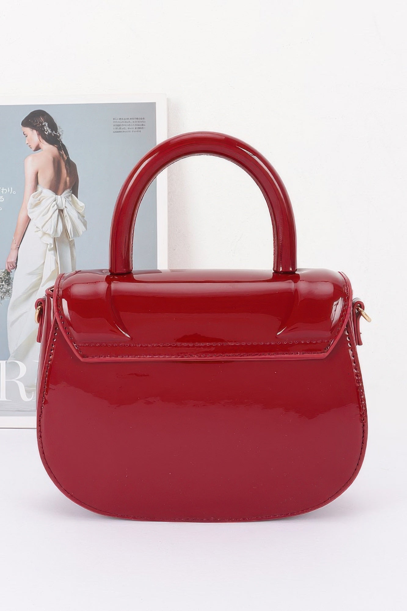 Women's Top Handle Bag Patent Leather BYMANYC ® New York GLOSSY SLEEK STRUCTURED PURSE - New Collection