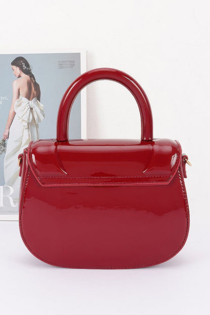Women's Top Handle Bag Patent Leather BYMANYC ® New York GLOSSY SLEEK STRUCTURED PURSE - New Collection