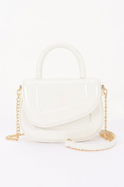 Women's Top Handle Bag Patent Leather BYMANYC ® New York GLOSSY SLEEK STRUCTURED PURSE - New Collection
