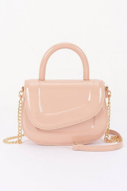 Women's Top Handle Bag Patent Leather BYMANYC ® New York GLOSSY SLEEK STRUCTURED PURSE - New Collection