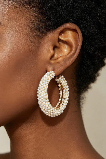 Women's Earrings Hoops Pearl BYMANYC ® New York MADISON PEARL - New Collection