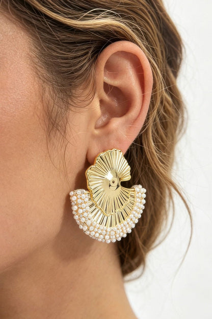 Women's Earrings Studs Ginkgo BYMANYC ® New York HAMPTONS BOTANICAL - New Collection