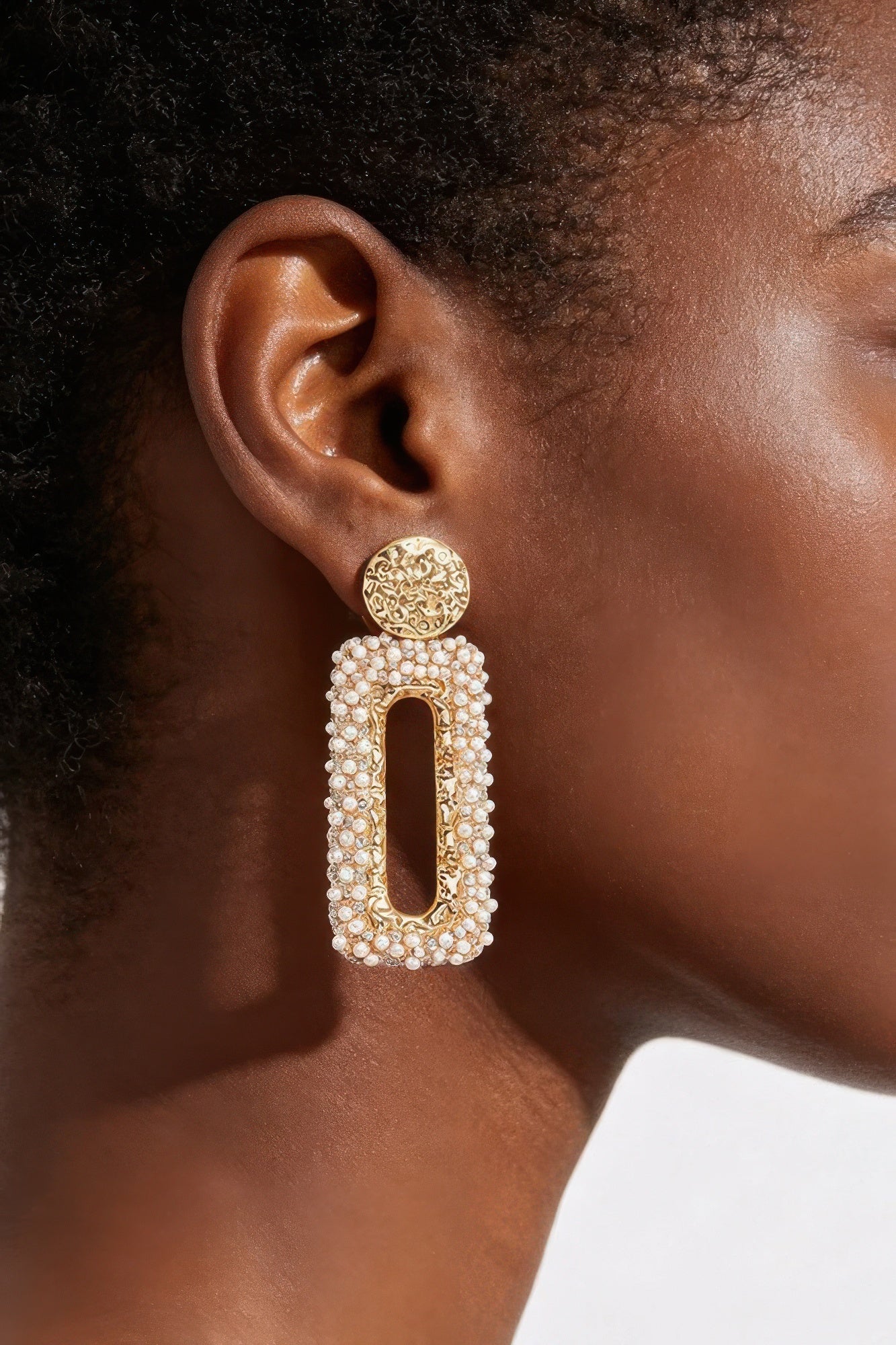 Women's Earrings Drops Pearl BYMANYC ® New York MADISON RECTANGLE - New Collection