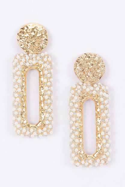 Women's Earrings Drops Pearl BYMANYC ® New York MADISON RECTANGLE - New Collection